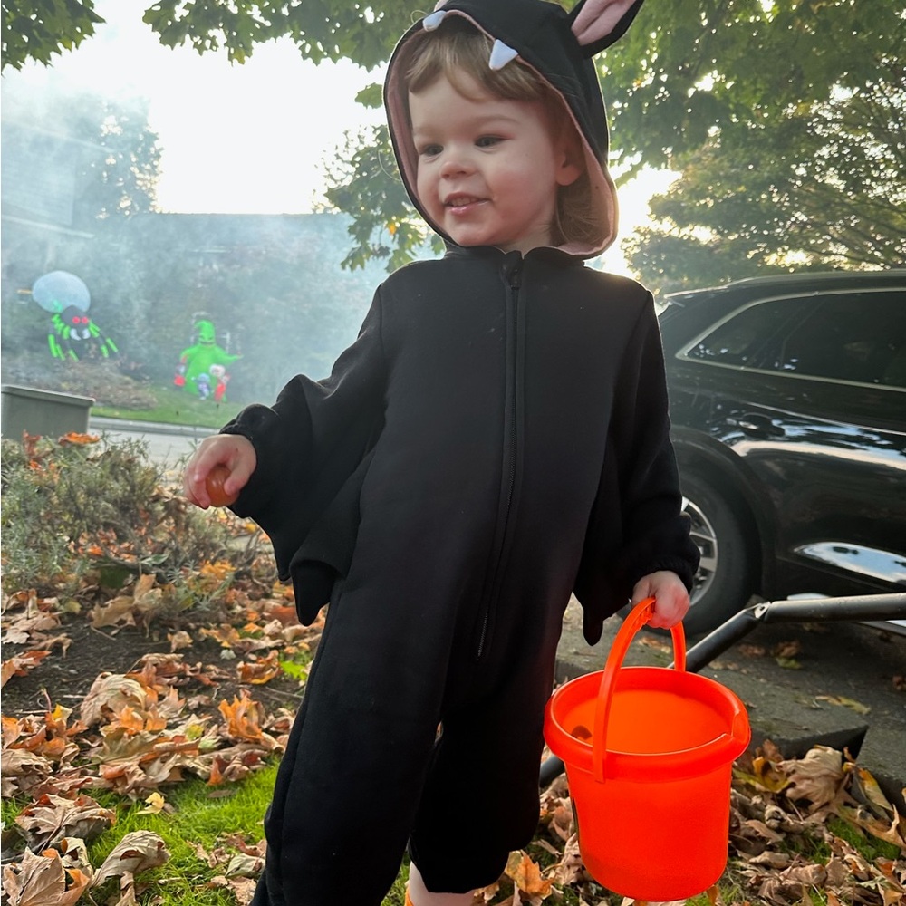 Old Navy Black Bat Costume with Pink Accents